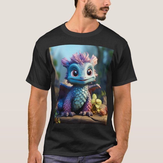 Aiden, en Whimsical Dragon T Shirt (Framsida)