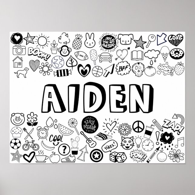'AIDEN' Färg-it-Yourself disline Design Poster (Framsidan)