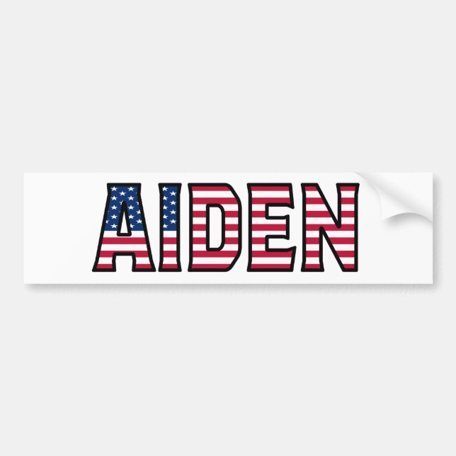 Aiden Namn Vorname USA Aufkleber Sticker Auto Bildekal (Framsidan)