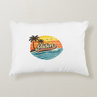 Aiden Retro Sunset Name Design Prydnadskudde
