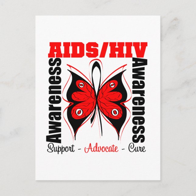 Aids Awareness Butterfly Vykort (Framsida)