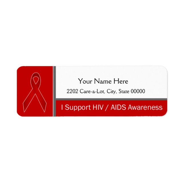 AIDS Awareness Hope Suppith Returadress Etikett (Framsidan)