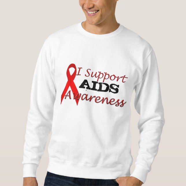 AIDS Awareness Red Ribbon Design Sweatshirt (Framsida)