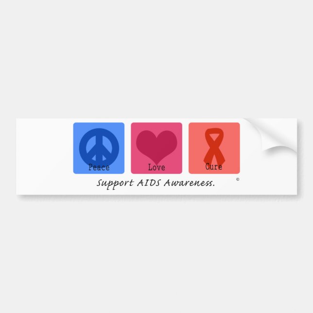 AIDS för fredkärlekbot Bildekal (Framsidan)