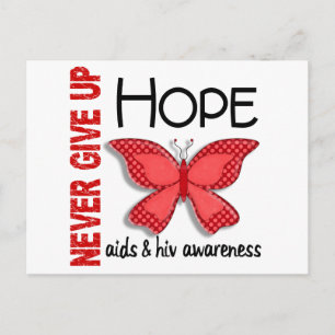 AIDS har aldrig Ge Up Hope Butterfly 4.1 Vykort