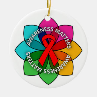 AIDS HIV Awareness Matters Petals Julgransprydnad Keramik