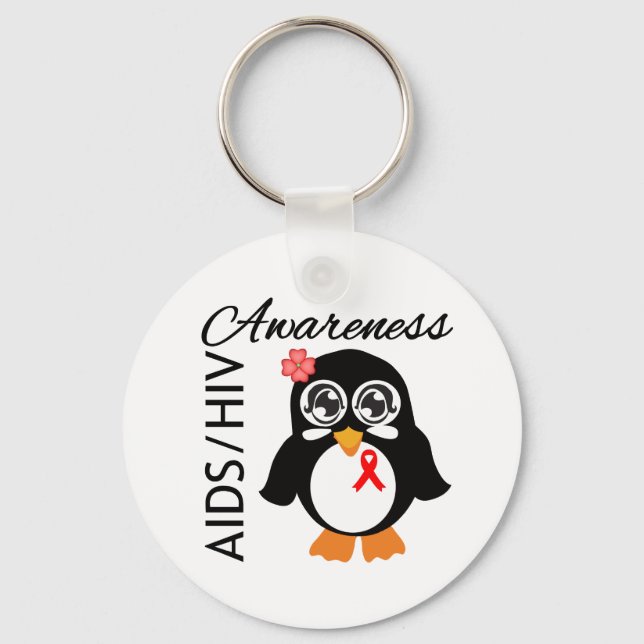 AIDS HIV Awareness Penguin Nyckelring (Framsida)