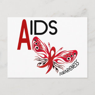 AIDS/hiv-fjäril 3 Medvetenhet Vykort