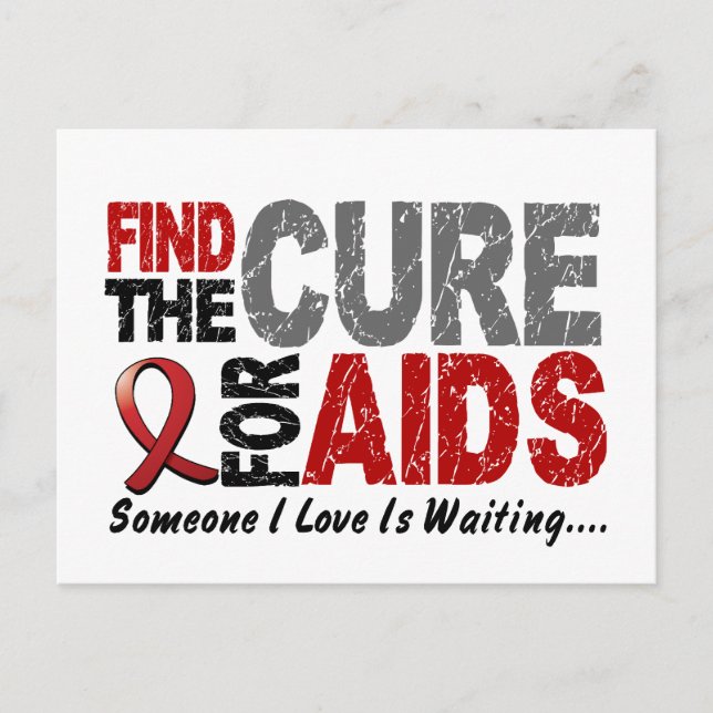 AIDS / HIV Hitta botemedel 1 Vykort (Framsida)