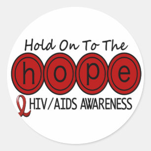 AIDS HIV HOPE 6 RUNT KLISTERMÄRKE