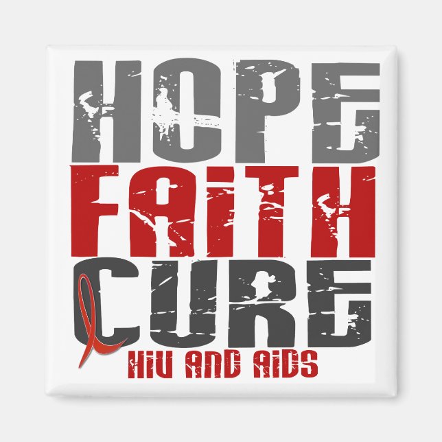 AIDS / HIV HOPP FAITH CURE MAGNET (Framsidan)