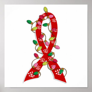 AIDS jul Ljus Ribbon Poster