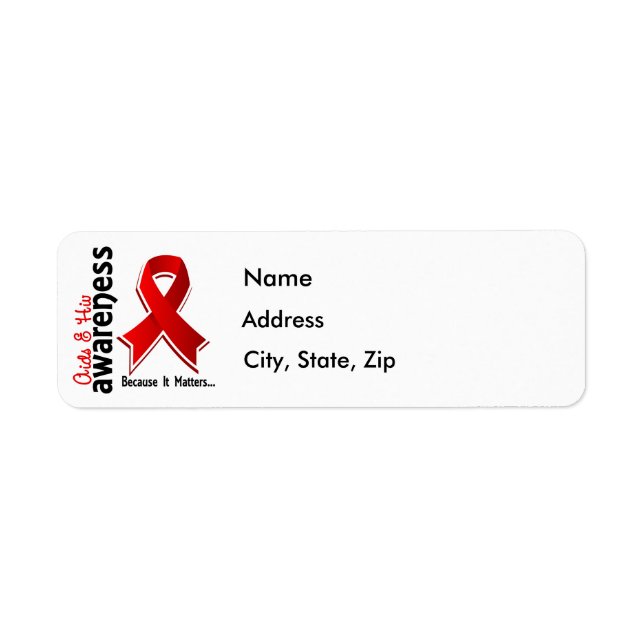 AIDS Medvetenhet 5 Returadress Etikett (Framsidan)