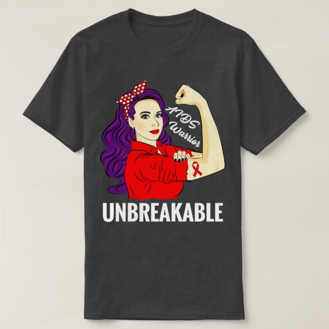 AIDS Medvetenhet om hiv-infektionskarriär, ej nedb T Shirt (Design framsida)