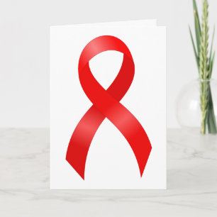 AIDS och hiv Hjärtsjukdom och stroke - Rött band Tack Kort