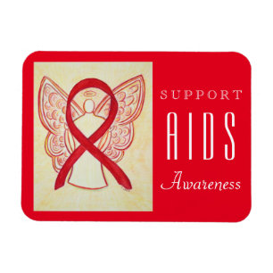 AIDS Red Awareness Ribbon Angel Anpassningsbar Gif Magnet