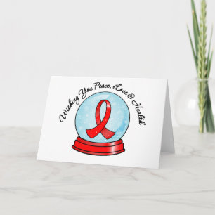 AIDS Ribbon God jul Snowglobe Helgkort