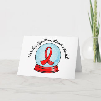 AIDS Ribbon God jul Snowglobe Helgkort