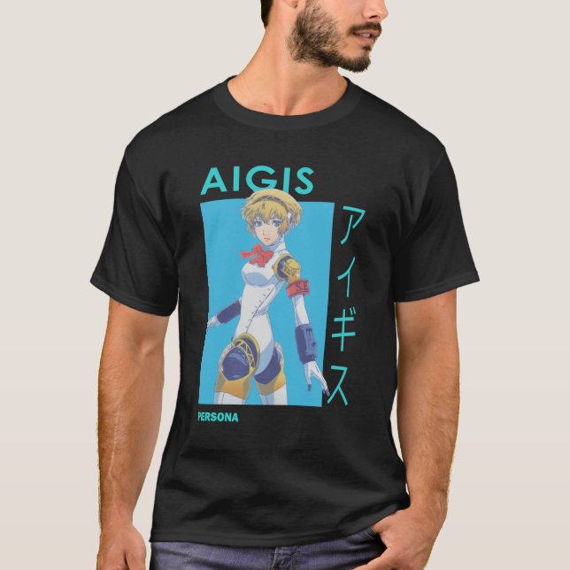 Aigis SEES Aichan Aegis Persona 3 Essential T Shirt (Framsida)