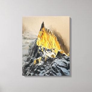 Aiguille des Deux Aigles soluppgång, Chamonix Canvastryck