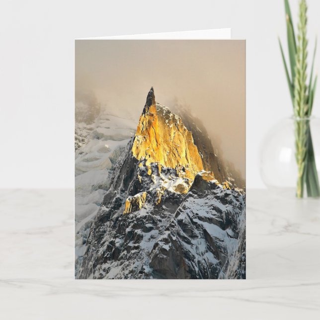 Aiguille des Deux Aigles soluppgång, Chamonix Kort (Framsida)