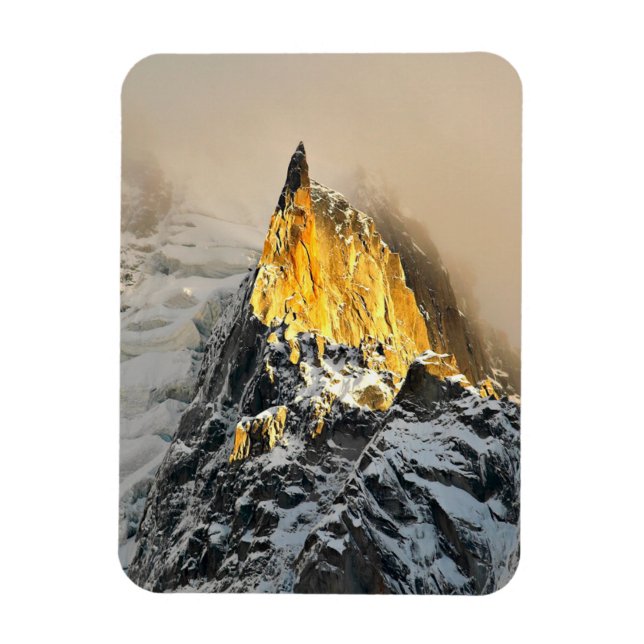 Aiguille des Deux Aigles soluppgång, Chamonix Magnet (Vertikal)