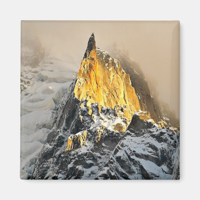 Aiguille des Deux Aigles soluppgång, Chamonix Magnet (Framsidan)