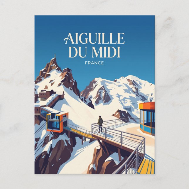Aiguille du Midi, Chamonix Frankrike Vykort (Framsida)