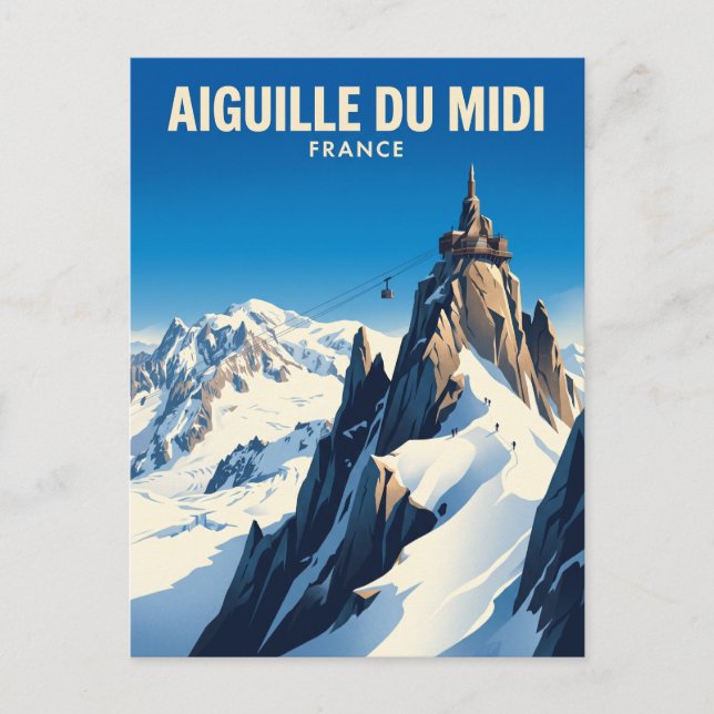 Aiguille du Midi Frankrike Vykort (Framsida)