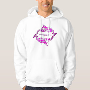 Aihe (delfiner) Hoodie eller utslagsplats - rosa