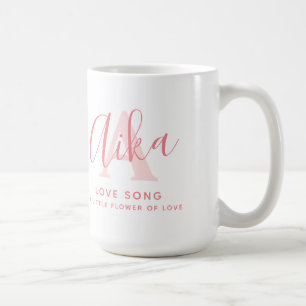 Aika namn betyder monogram A koralltext  Kaffemugg