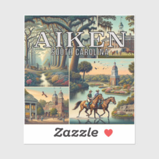 Aiken South Carolina 3 Inch Vinyl Sticker Klistermärken