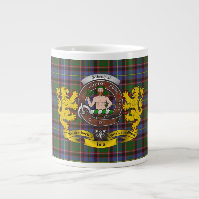 Aikenhead Klan Badge & Tartan Jumbo Mugg (Framsidan)