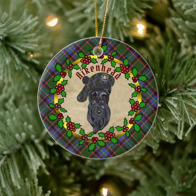 Aikenhead Scottie Hund jul Ceramic Ornament (Träd)