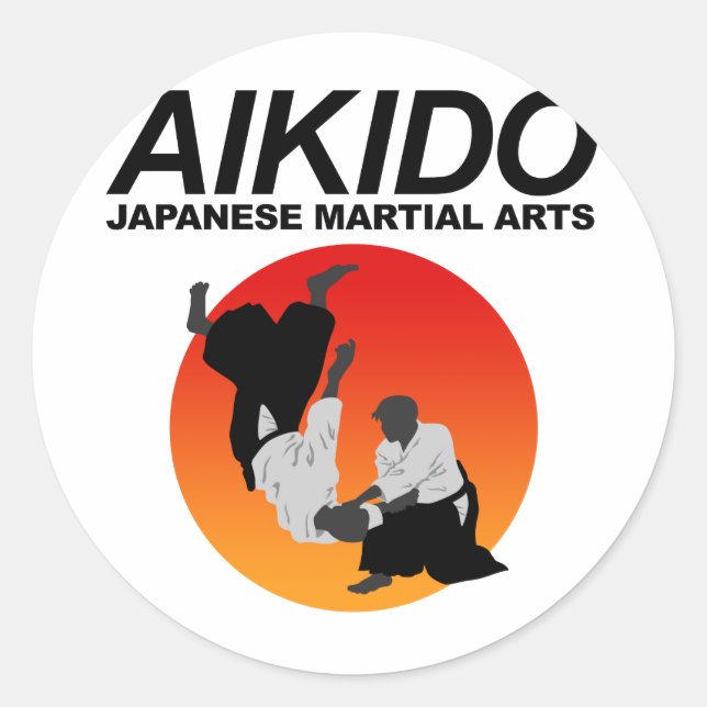 Aikido 3 runt klistermärke (Framsida)