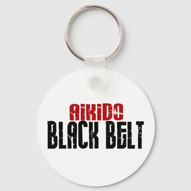 Aikido Black Bälte Nyckelring (Framsida)