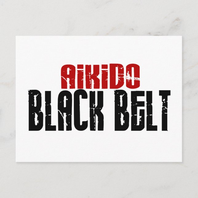 Aikido Black Bälte Vykort (Framsida)