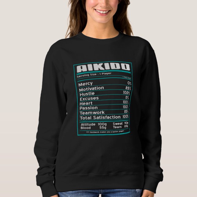 Aikido Cool Näringsfakta Presentera T Shirt (Framsida)