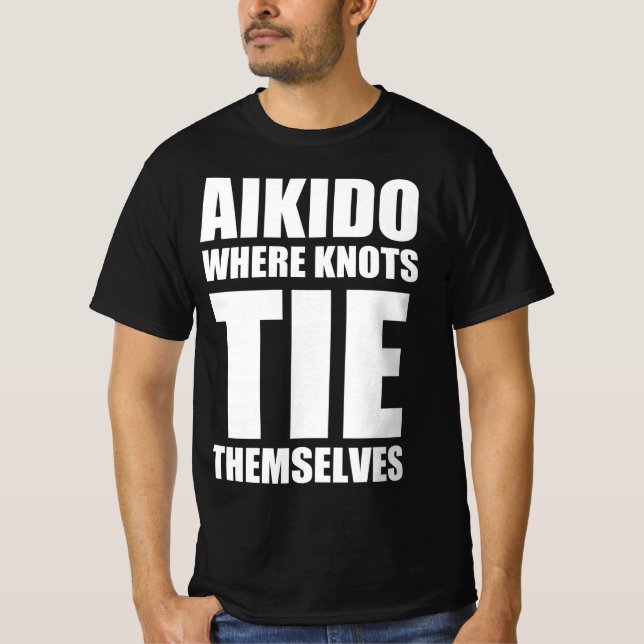 Aikido där knoppen binder sig t shirt (Framsida)
