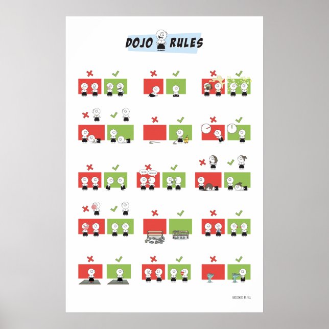 Aikido - Dojo Regler Poster (Framsidan)
