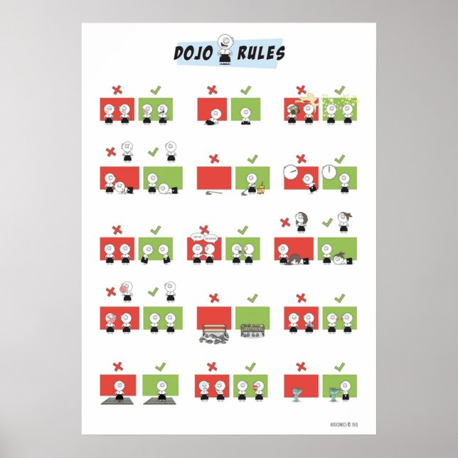 Aikido Dojo Regler Poster (Framsidan)