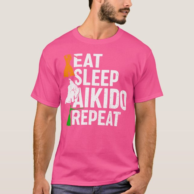 Aikido Eat Ssov Aikido Repeat T Shirt (Framsida)