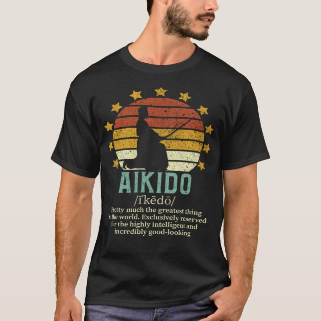 Aikido Funny Fake Definition Aikido Fighter Gift T Shirt (Framsida)