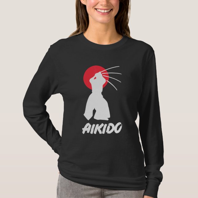 Aikido Japansk martial Arts Techniques Aikido Bla T Shirt (Framsida)