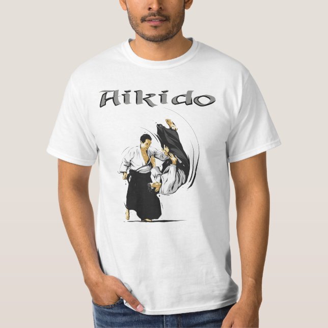 Aikido Japansk martial konst T Shirt (Framsida)