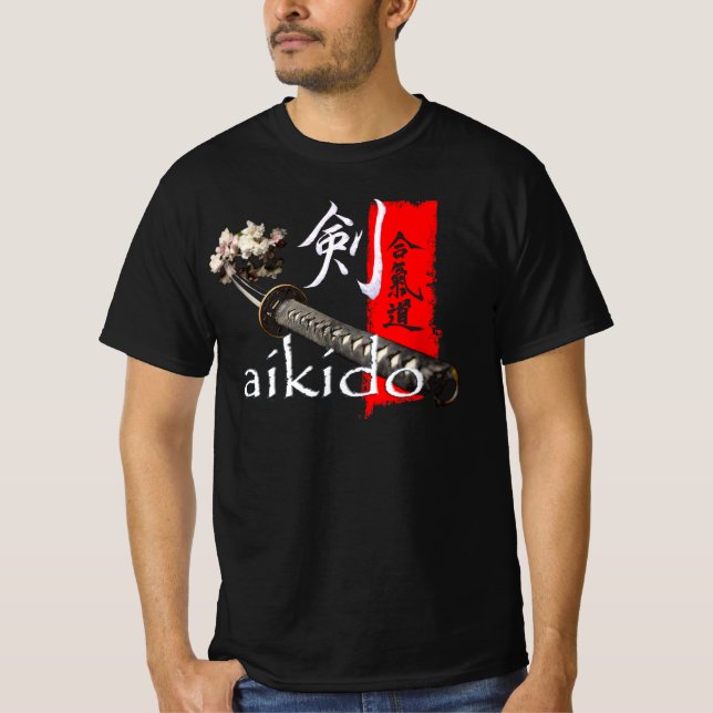 Aikido Katana - Samurai Sword T-Shirt (Framsida)