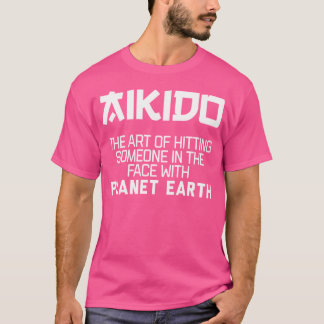 Aikido-konst i Ansikte med planeten E T Shirt