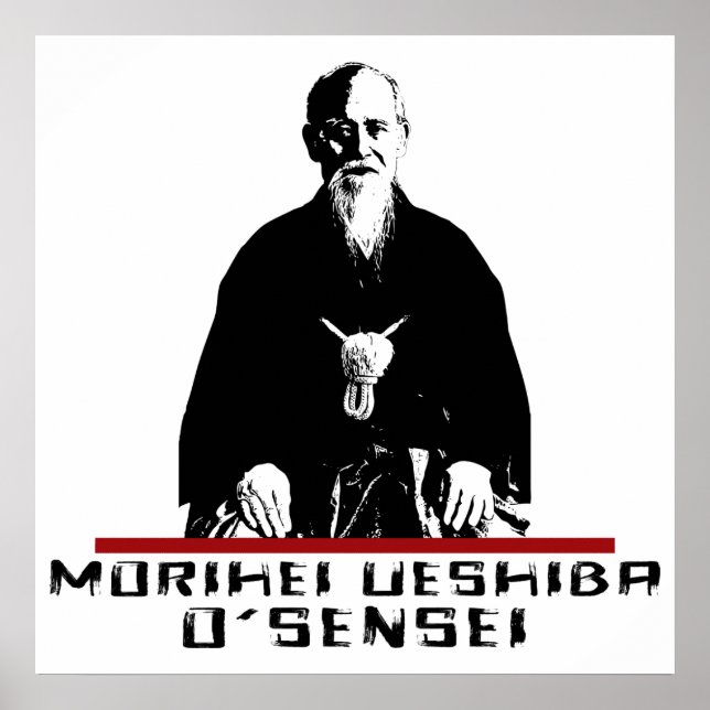 Aikido Morihei Ueshiba O'Sensei Poster (Framsidan)