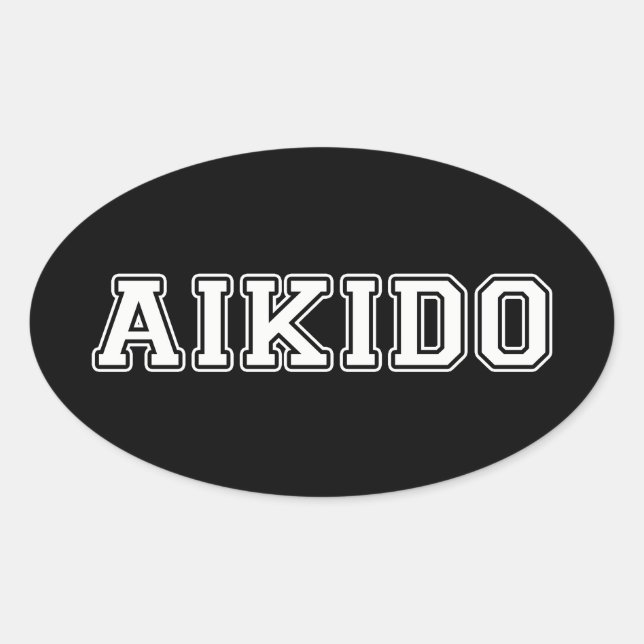 Aikido Ovalt Klistermärke (Framsida)