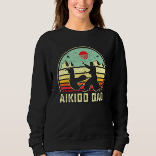 Aikido Pappa Self Defence Martial Arts Retro Sunse T Shirt